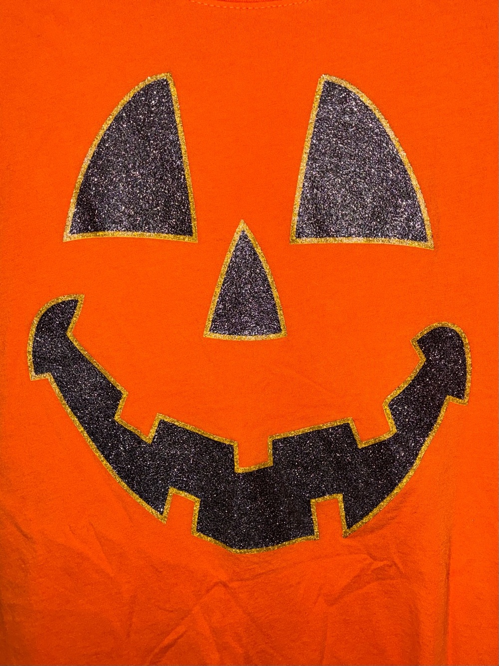 Way to Celebrate Halloween Jack-o'-Lantern Glitter T-Shirt Orange 2X (18W/20W)